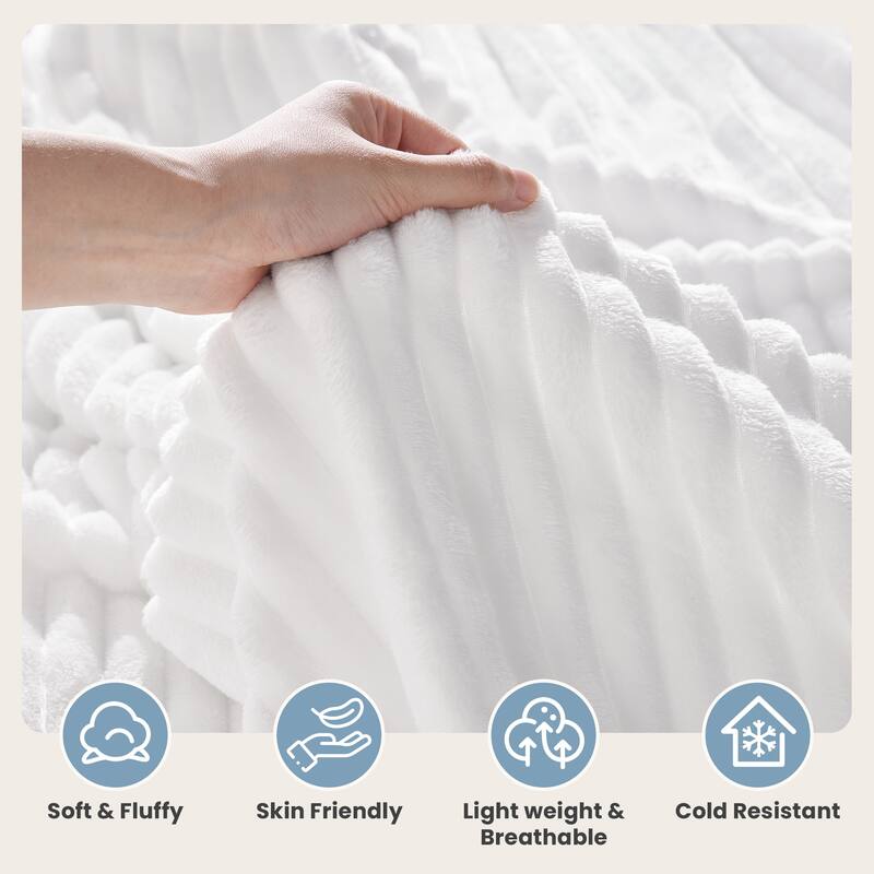 Textured Stripe Cozy Throw Blanket, Ultra-Soft, All-Season Comfort for Every Adventure