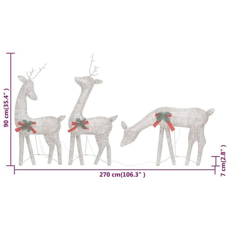 Edy Outdoor Christmas Decor Set of 3, 90 Warm White LEDs, Red - Warm White