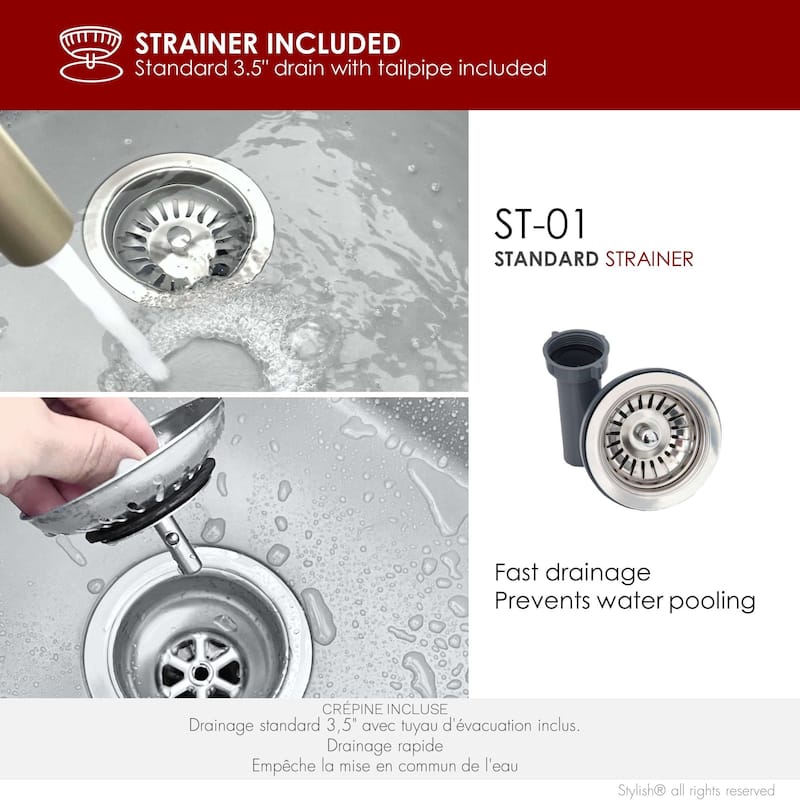 STYLISH Dual Mount 22" Single Bowl Composite Granite Kitchen Sink - 22" x 17.5" x 8.25"