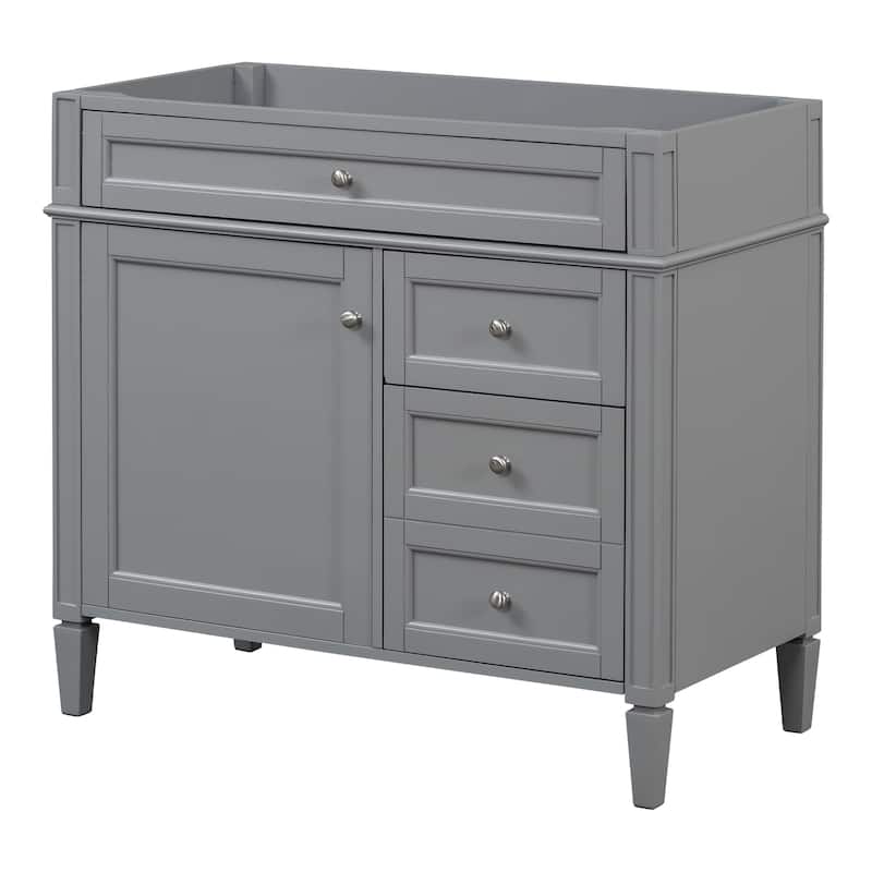 36''Bathroom Vanity Without Top Sink,Modern Bathroom Storage Cabinet With 2 Drawers And A Tip-Out Drawer,Solid Wood Frame