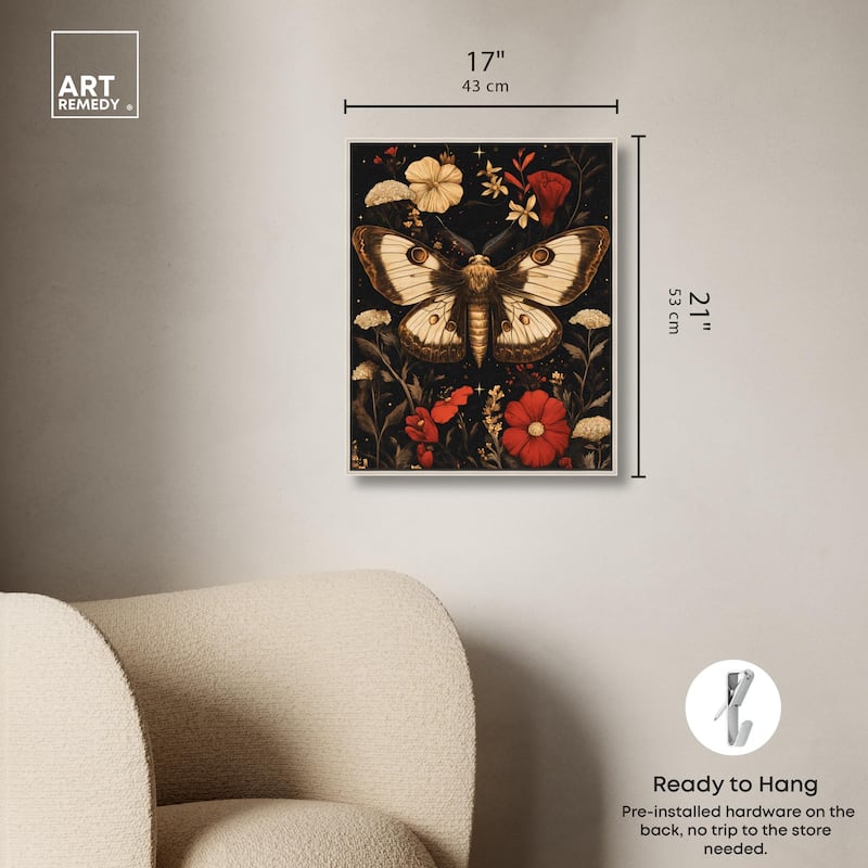 Flying Moth Canvas by Art Remedy