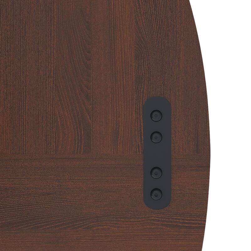 Round Wood Dining Table, Kitchen Table with X-Cross Base, Home Office Table with Adjustable Foot Pads