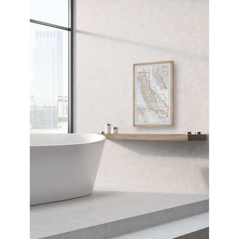 'California Counties Map' Framed Painting Print