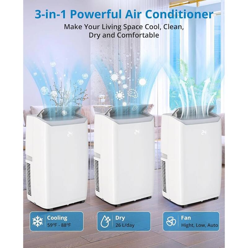 12000 BTU Portable Air Conditioner with Remote Control