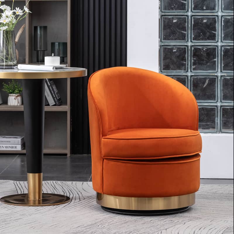 Orange 22" Upholstered Velvet Accent Chair