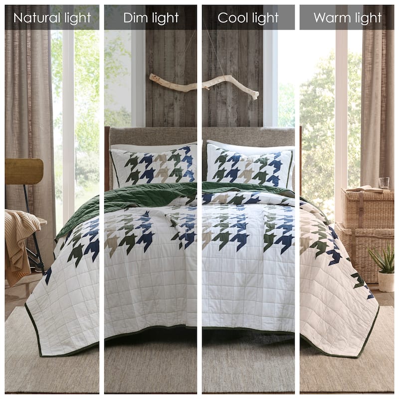 Woolrich Hudson Green Oversized Cotton Quilt Set