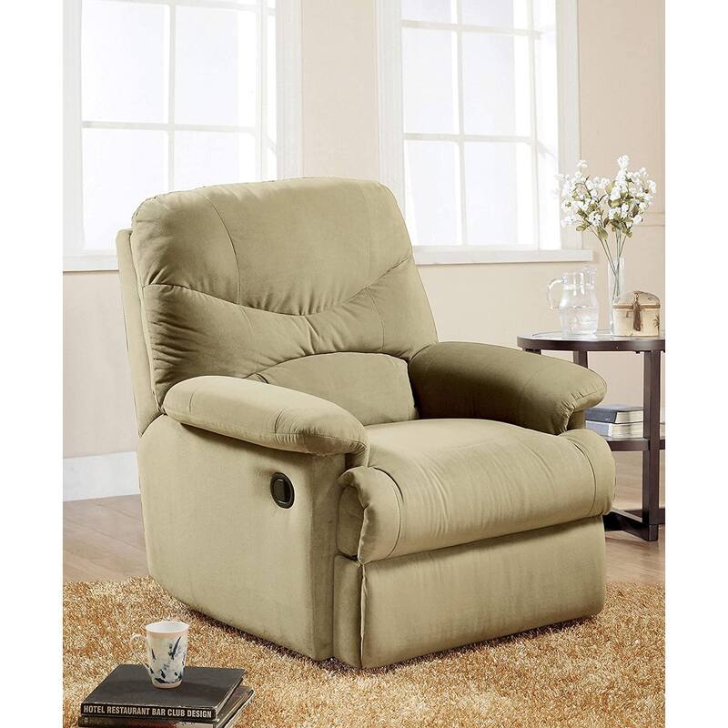 Modern Recliner in Sage Microfiber - Beige