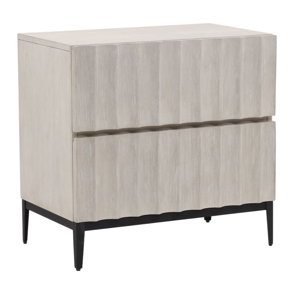 Sullivan 2-Drawer Rubberwood Nightstand, Light Gray