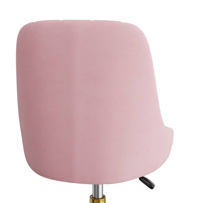 Javlergo Velvet Desk Chair with Height Adjustable Gold Base Swivel Office Chair for Office Living Room Bedroom Make Up