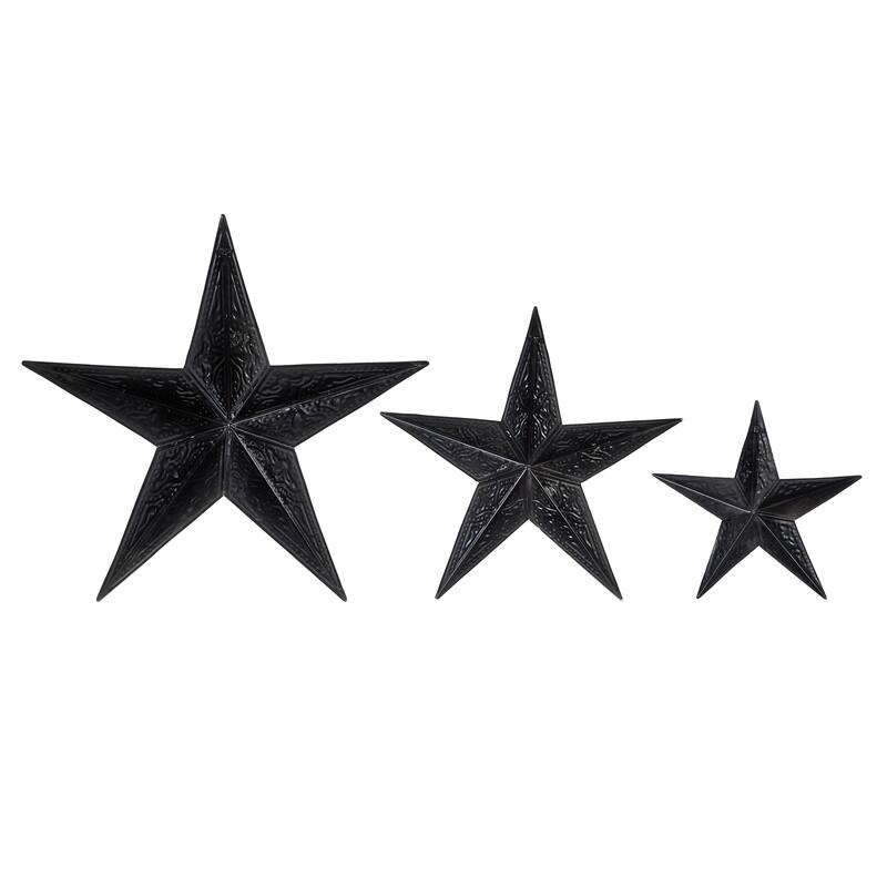 Metal Star Indoor Outdoor Home Wall Decor - Set of 3 Brown - Roche River Decor