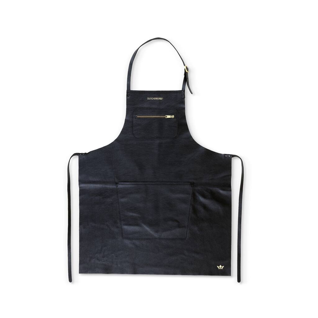 Black Leather Zipper Style Apron