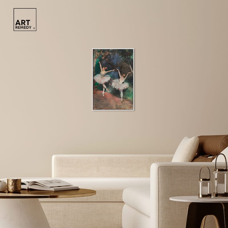 Art Remedy Classical Ballerinas Framed Impressionism 1 Piece Canvas Wall Art /Monet And Van Gogh Inspired Art