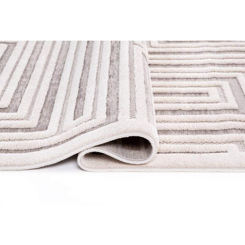 Lana Collection Transitional Geometric Cream and Gray Area Rug