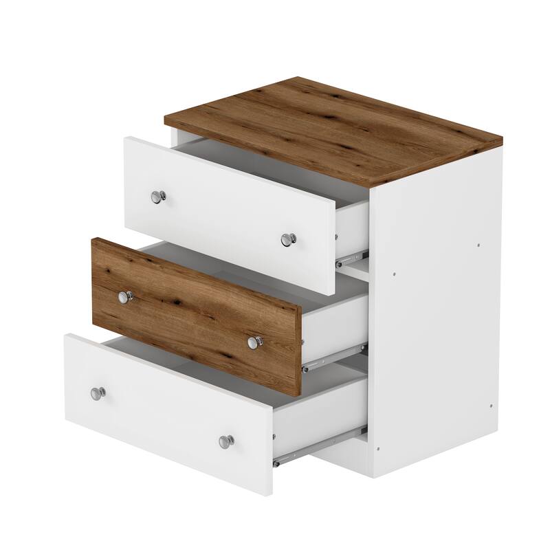 3-Drawer Wooden Nightstand