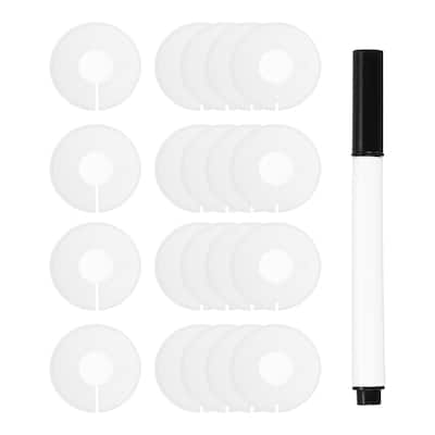 Clothes Dividers 20 Pack Round with Marker Pen