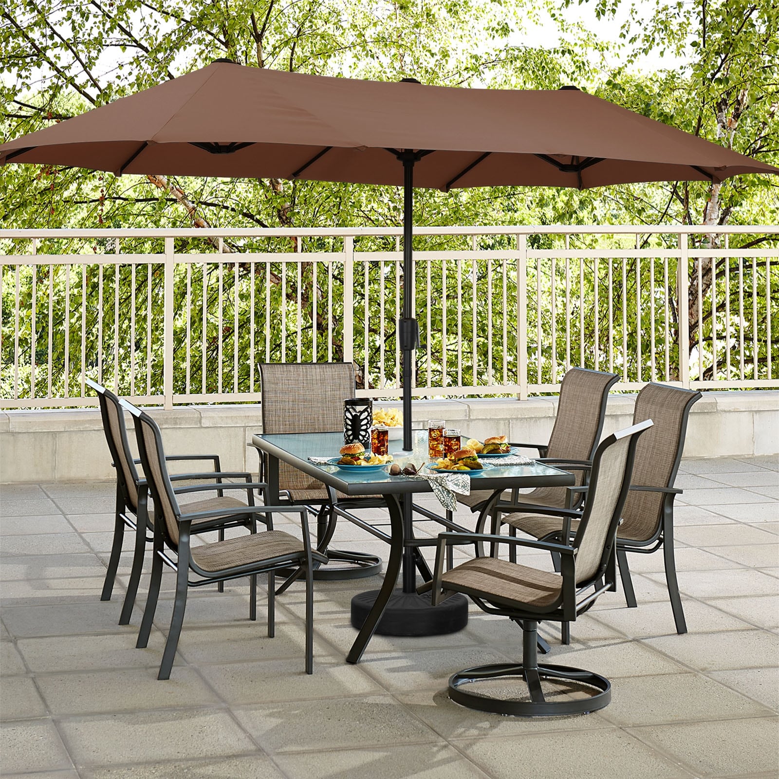 Autlaycil 13 ft Patio Umbrella with Crank For Outdoor Umbrella Base Included