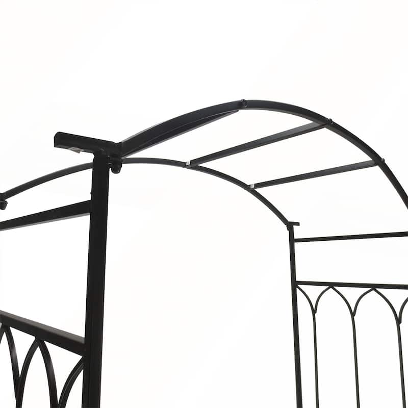 Outsunny Metal Trellis Arbor Arch for Climbing Plants