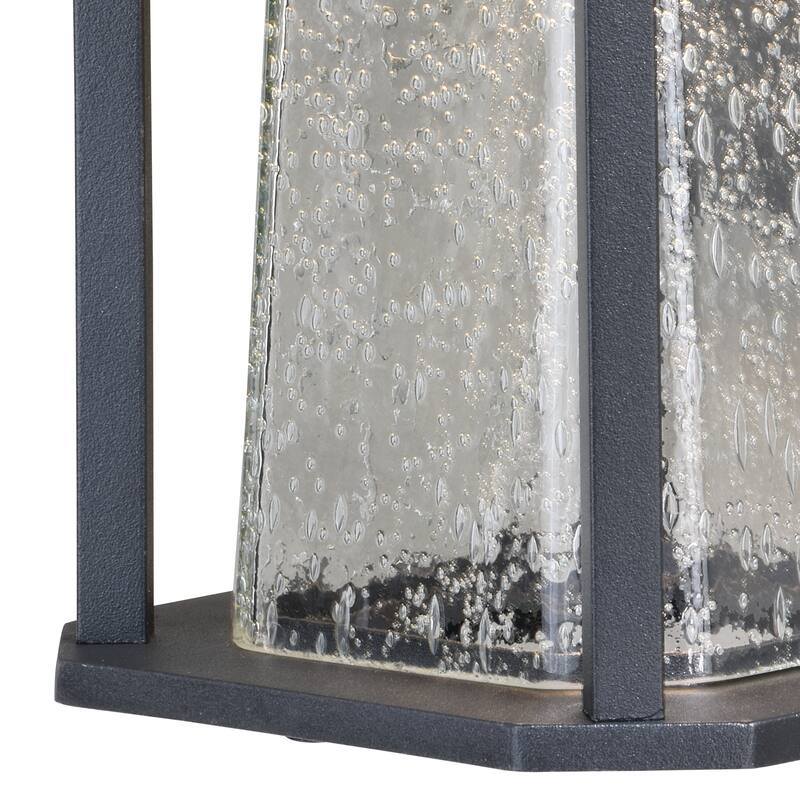 Freeport Aluminum 1 Light LED Dusk to Dawn Black Outdoor Wall Lantern Clear Glass - 5.5-in W x 9.75-in H x 6.5-in D