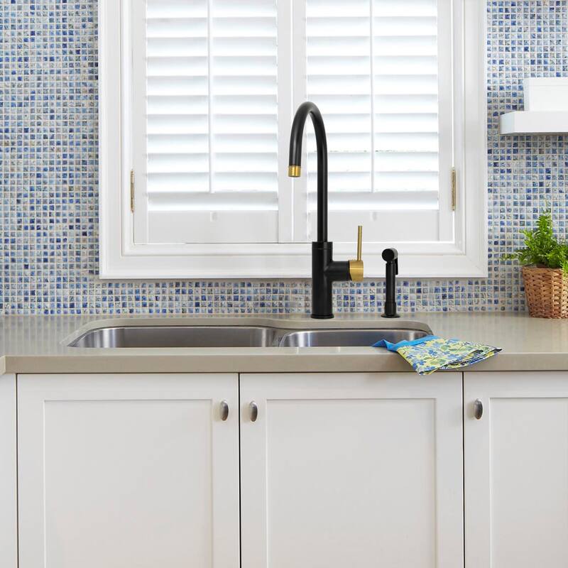 One-Handle Widespread Kitchen Faucet with Side Spray