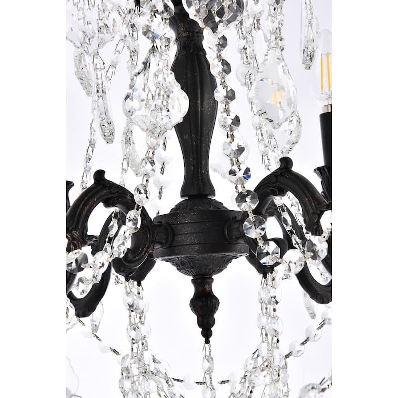 Somette Zurich 4-light Royal Cut Crystal and Dark Bronze Chandelier