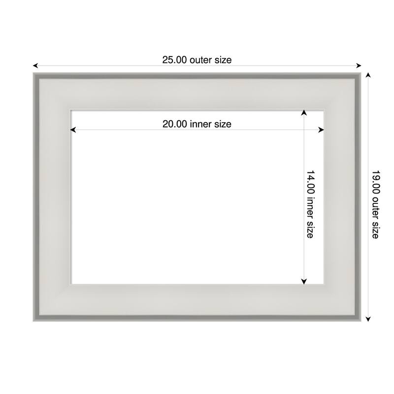 Amanti Art Imperial Silver Framed Dry Erase Magnetic Board - 25 x 19 in - Imperial White