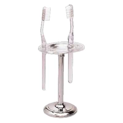 Vintage Freestanding Toothbrush Holder with Chrome Plated Finish