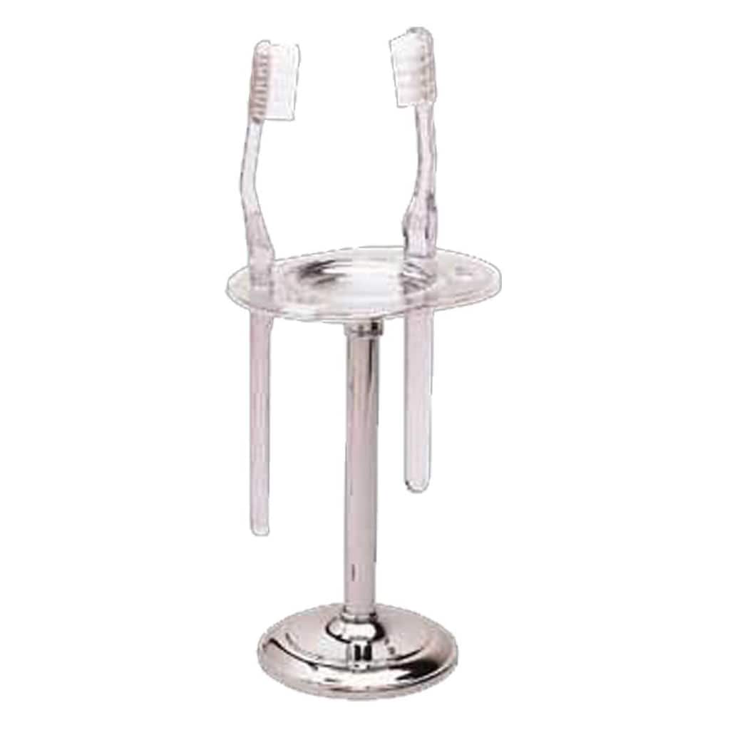 Vintage Freestanding Toothbrush Holder with Chrome Plated Finish