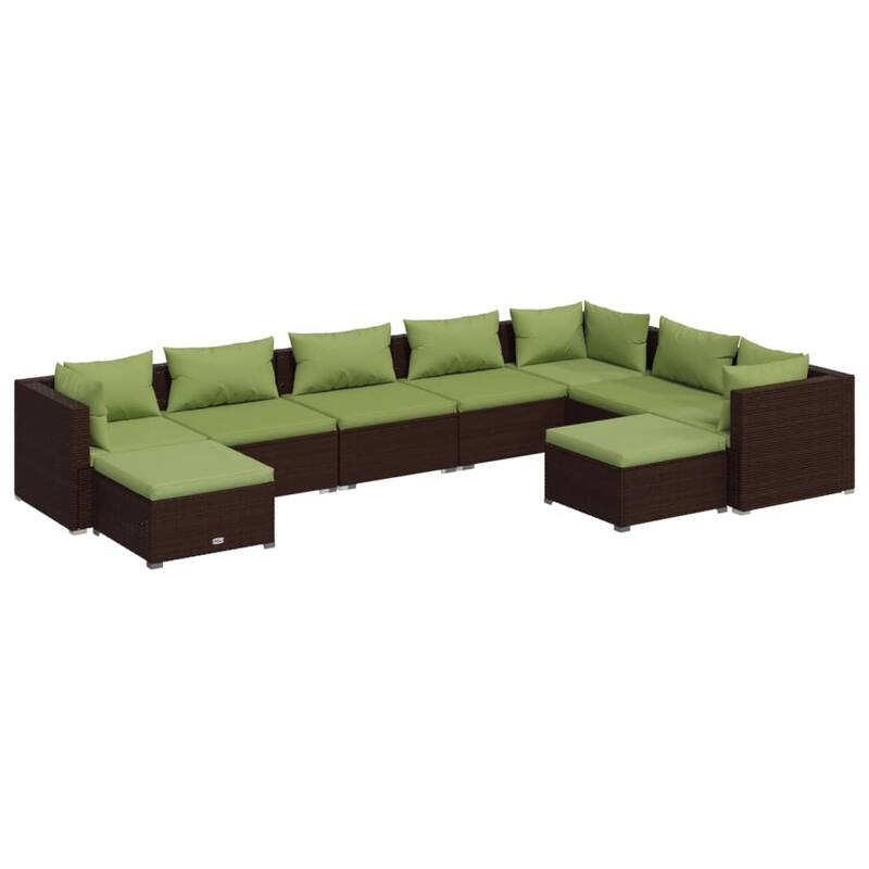 vidaXL Patio Lounge Set Outdoor Sectional Sofa Set Table Garden Poly Rattan - 27.6" x 27.6" x 23.8"