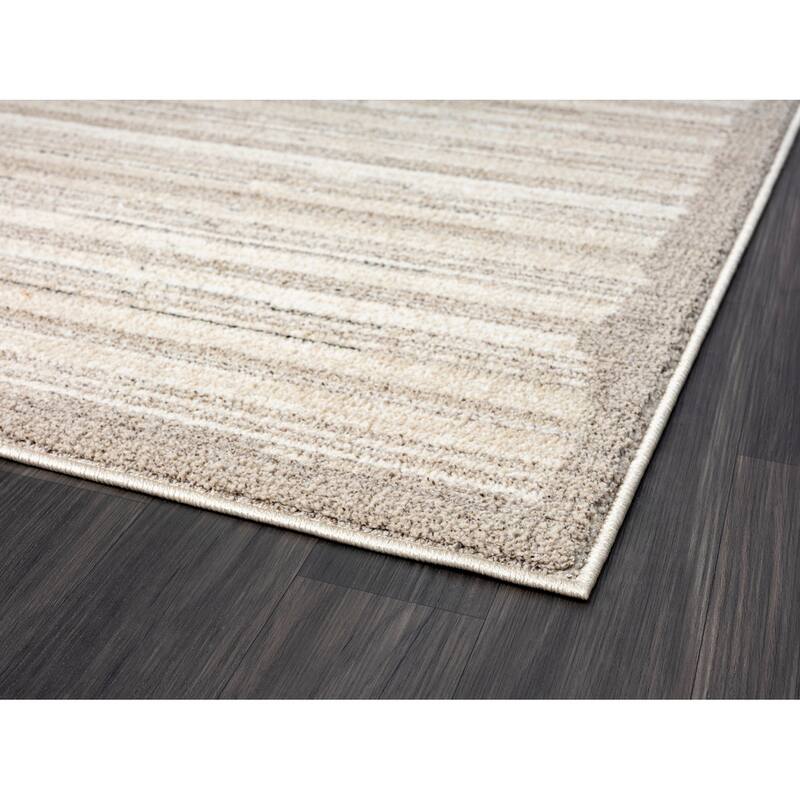 Terra by Obeetee Chelsea Lines Neutral Rug - 2' x 3'