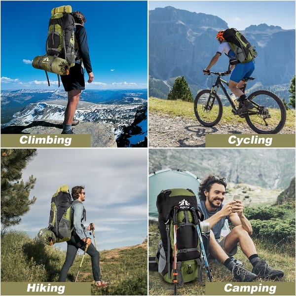 Hiking Backpacks 90L Camping Backpacking Packs for Men Women Lightweight  Outdoor for Mountaineering Traveling, No Internal Frame - Bed Bath & Beyond  - 40365998