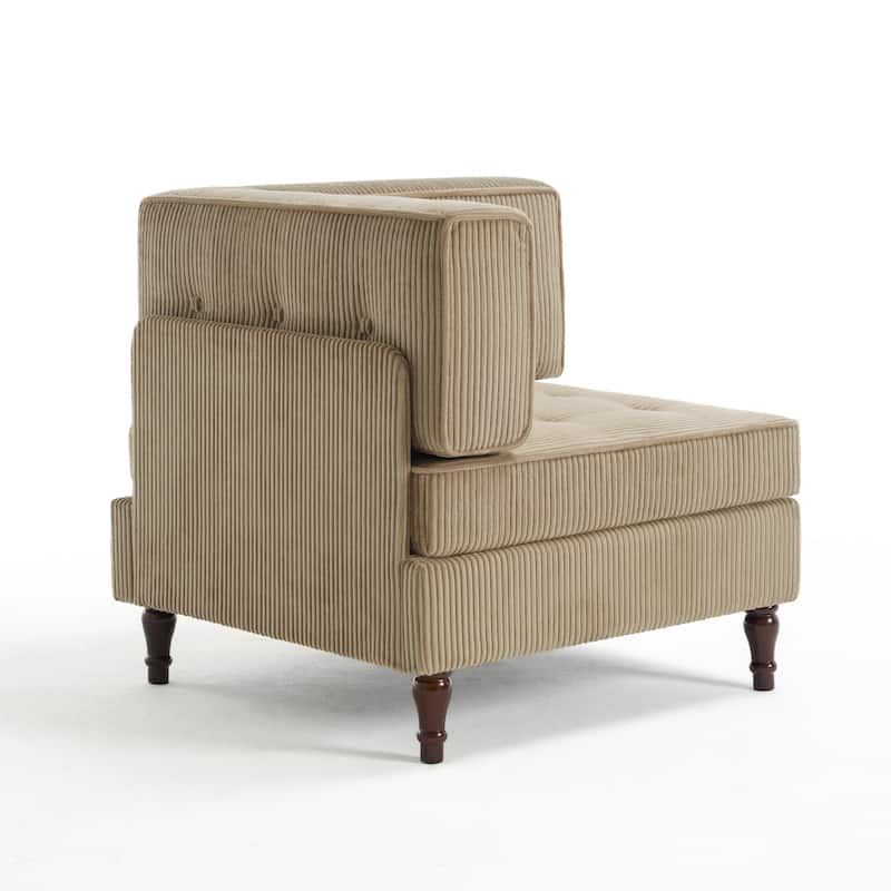 32.57" W Upholstered Corduroy Corner Accent Chair