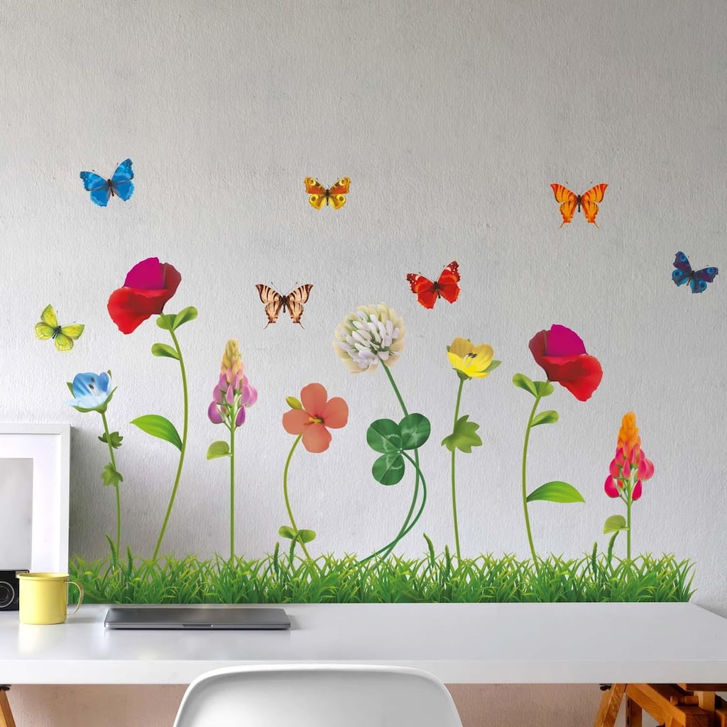 Happy Garden with Butterflies Home Decals DIY Decor