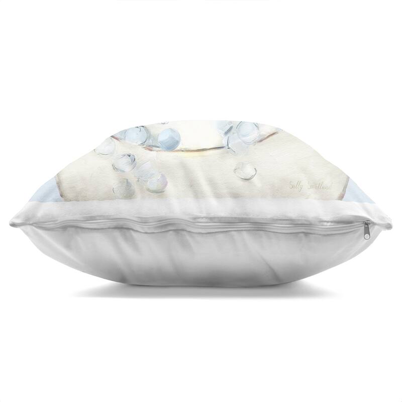 Stupell Black & White Puppy in Tub Decorative Printed Throw Pillow Design by Sally Swatland