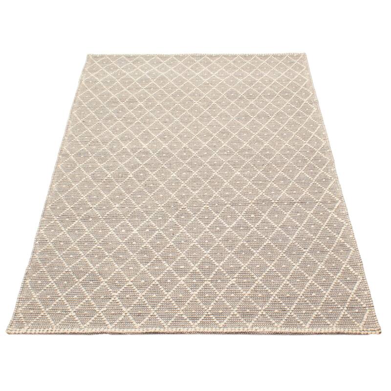 ECARPETGALLERY Braid weave Sienna Grey Wool Rug - 5'0 x 8'0