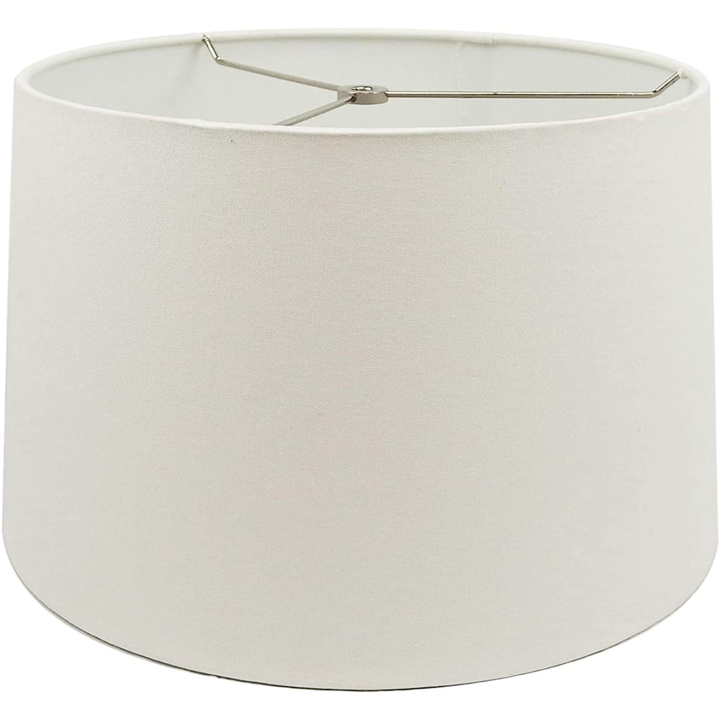 Mestar White Fabric Hardback Drum Lampshade (Spider)