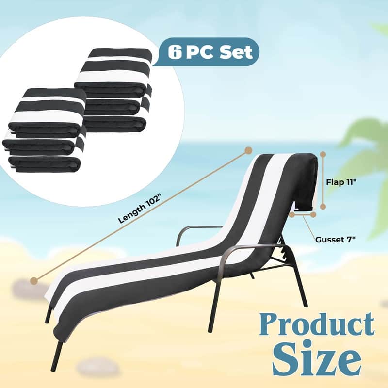 Superior Cabana Cotton Towel/ Chaise Lounge Chair Cover