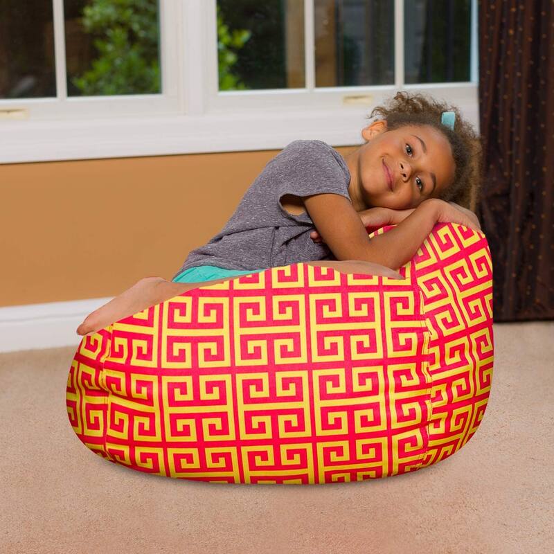 Egyptian Mod Red and Yellow Bean Bag Chair