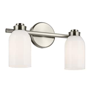 Kichler Lighting Shae 15" 2-Light Vanity Light with White Opal Glass in Brushed Nickel