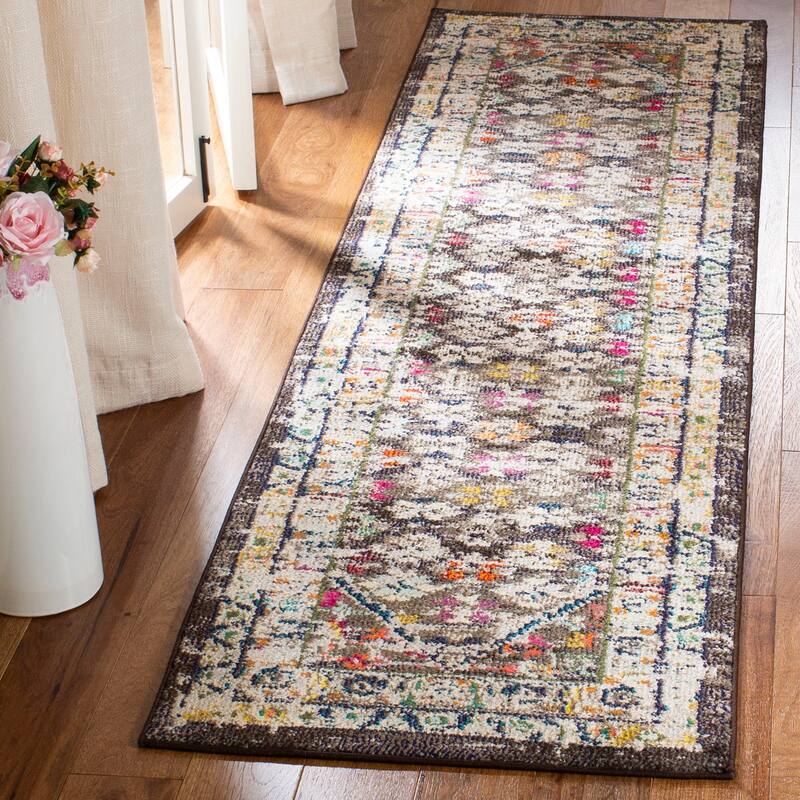 SAFAVIEH Monaco Doretha Boho Rug - 2'2" x 8' Runner - Brown/Grey