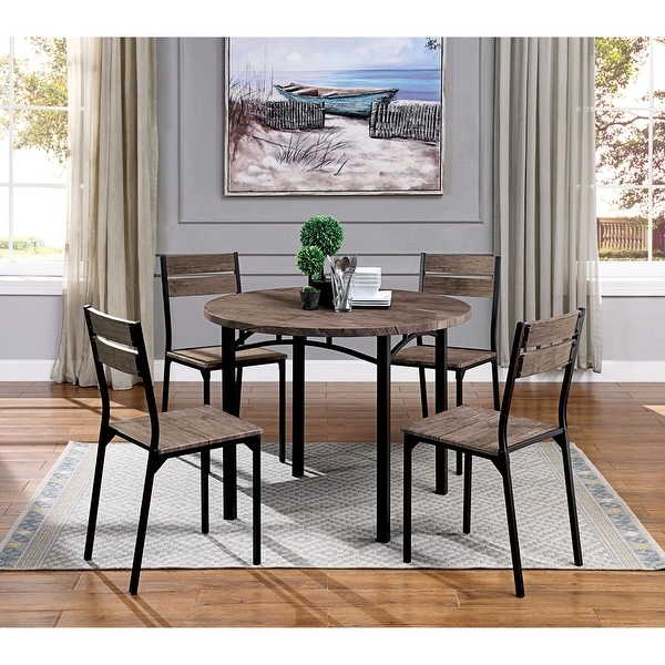 Carbon Loft Maggio Industrial Antique Brown 40 inch Round Dining