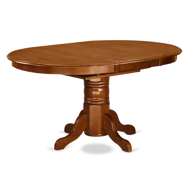 East West Furniture Modern Dining Table Set Consist of an Oval Wooden Table and 6 Dining Chairs, Saddle Brown (Seat Options) - AVNA7-SBR-W