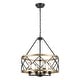 preview thumbnail 23 of 34, 4-Light Circle Hanging Candlestick Linear Foyer Chandelier Lighting Fixture for Dining Room Kitchen Island