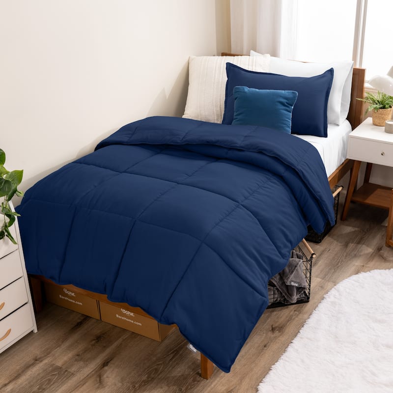 Bare Home Hypoallergenic Down Alternative Comforter Set - Twin - Twin XL - Dark Blue