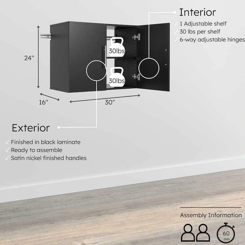 Prepac HangUps 30" Upper Storage Cabinet