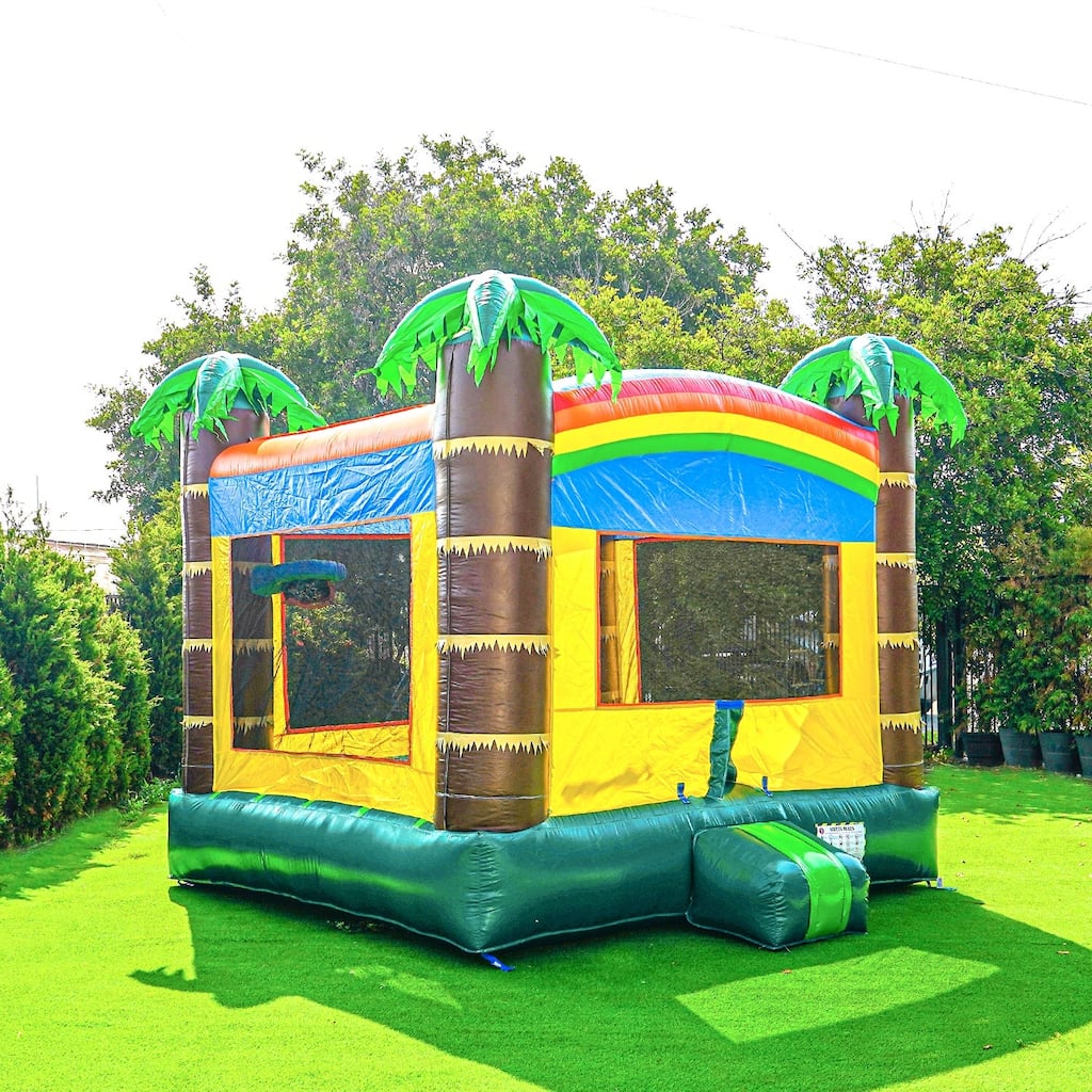 HeroKiddo Safari Commercial Grade Inflatable Bounce House for Kids with Air Blower, PVC Vinyl, Lightweight, Outdoor Play