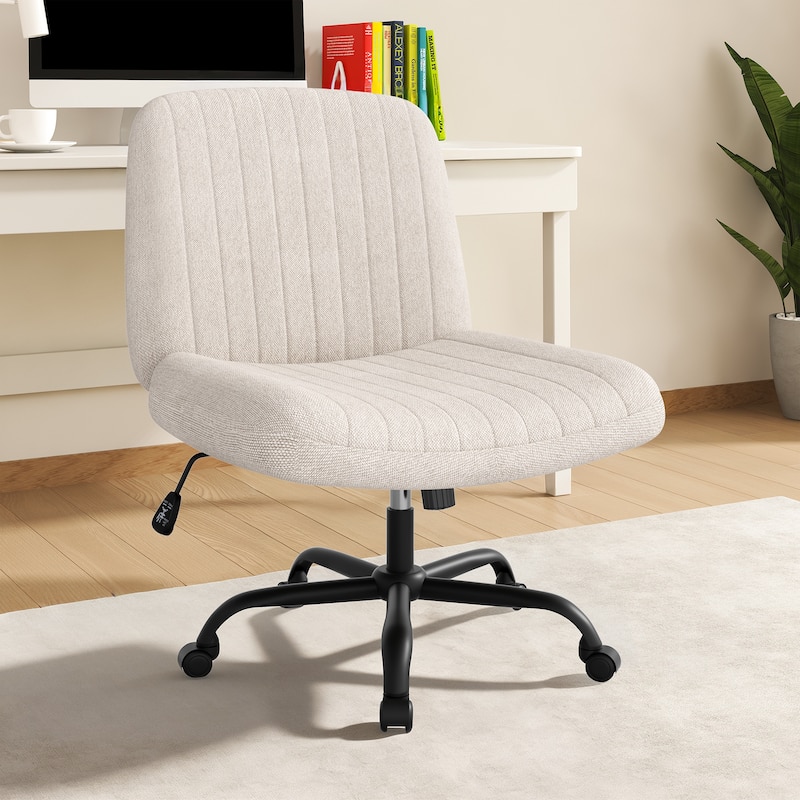 Futzca Swivel Office Ergonomic Chair with Adjustable Height & Tilt - Off-White