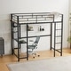 preview thumbnail 5 of 13, Twin Size Metal Loft Bed with Desk and Storage Shelves