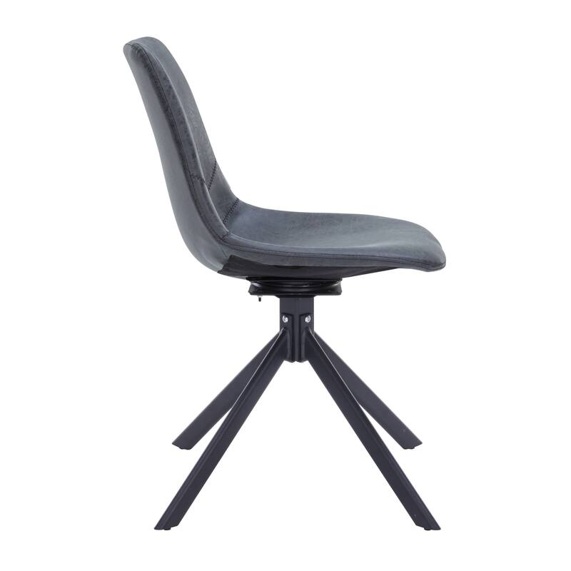 Markley Leather Dining Chair 360 Degree Swivel with Iron legs Modern Accent Side Chair