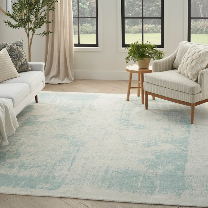 Nourison Harmony Indoor only Blue Abstract Area Rug
