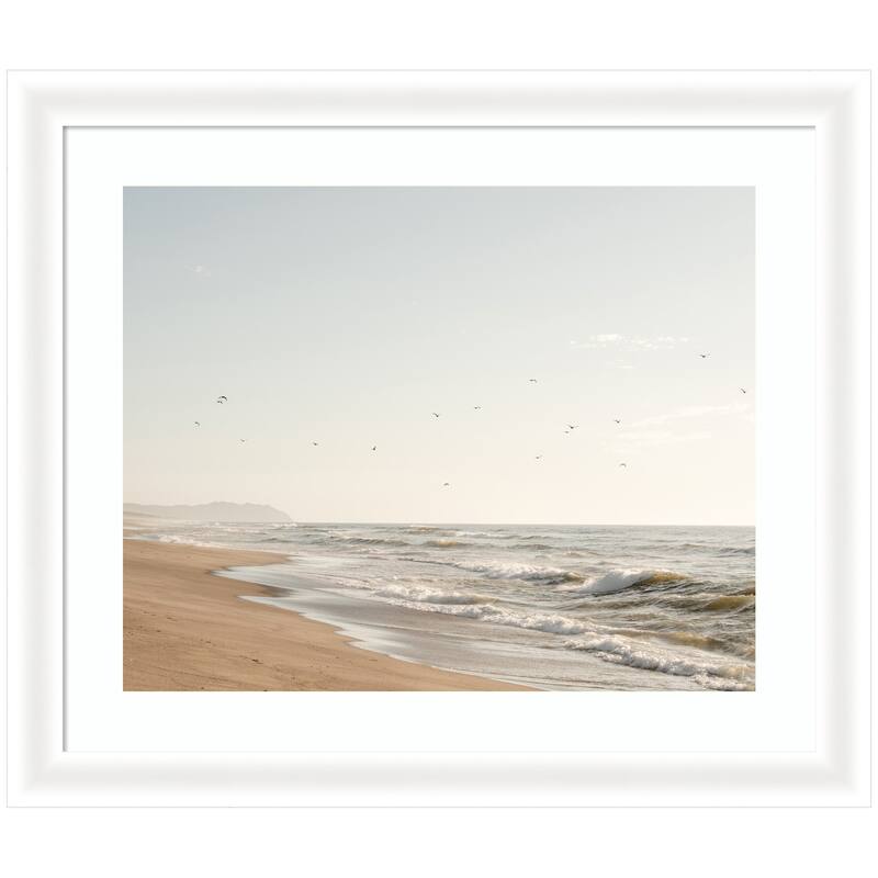 Kate and Laurel Framed Art Coastal Flight by Crystal Lynn Collins - 27x23 - White